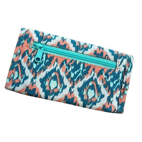 KAVU Big Spender Beach Paint Tri Fold Magnetic Snap Wallet Boho Western - Picture 2 of 10